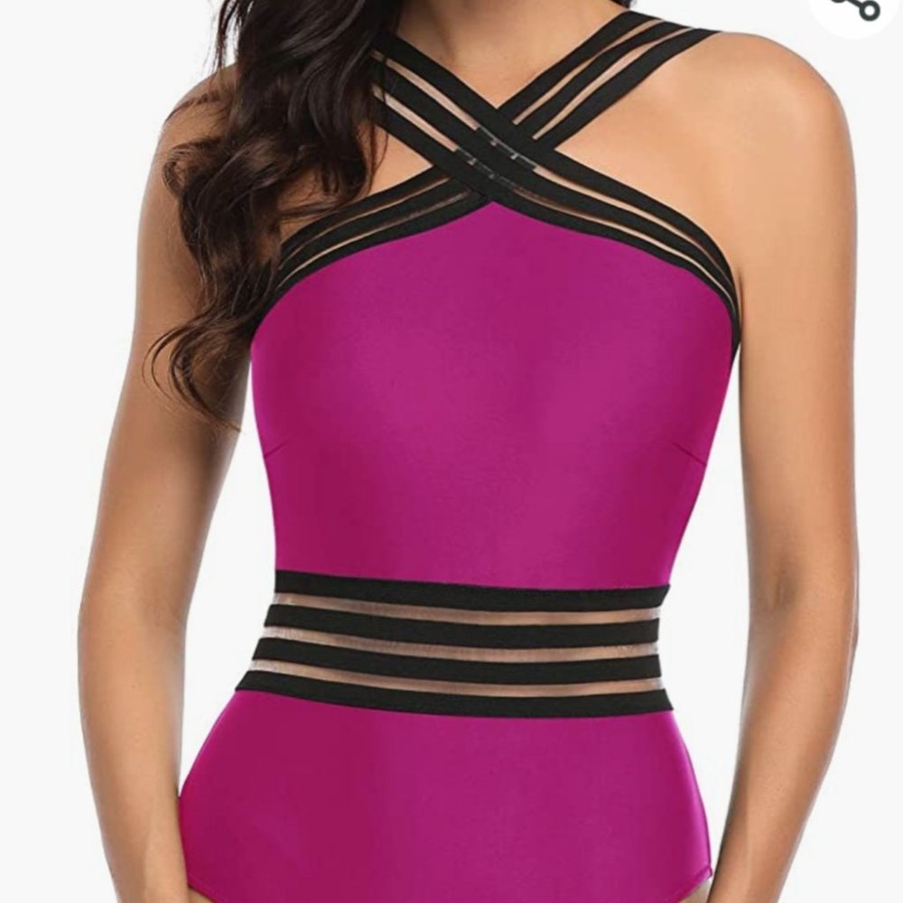 Tempt Me Tummy Control One Piece Suit Pink Small